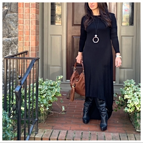 ✨LAST ONE ✨Black high low maxi dress - Picture 3 of 6